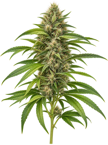 Botanical illustration of a cannabis branch